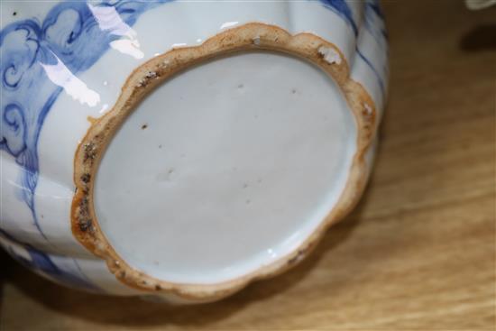 Two Chinese blue and white teapots tallest 23cm